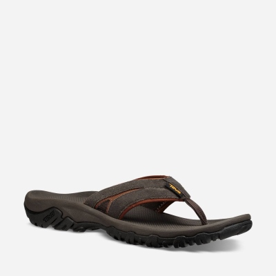 Teva Katavi 2 Thong - Men's Teva Hiking Sandals - Black Olive | India (MOBX10876)